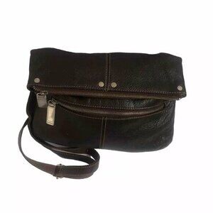 Tignanello Crossbody Purse Genuine Leather Brown Handbag ShoulderBag